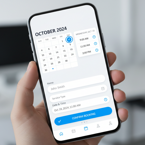 Generate image of an appointment booking app